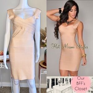 🩰<Hot Miami Styles>Nude Bandage Dress